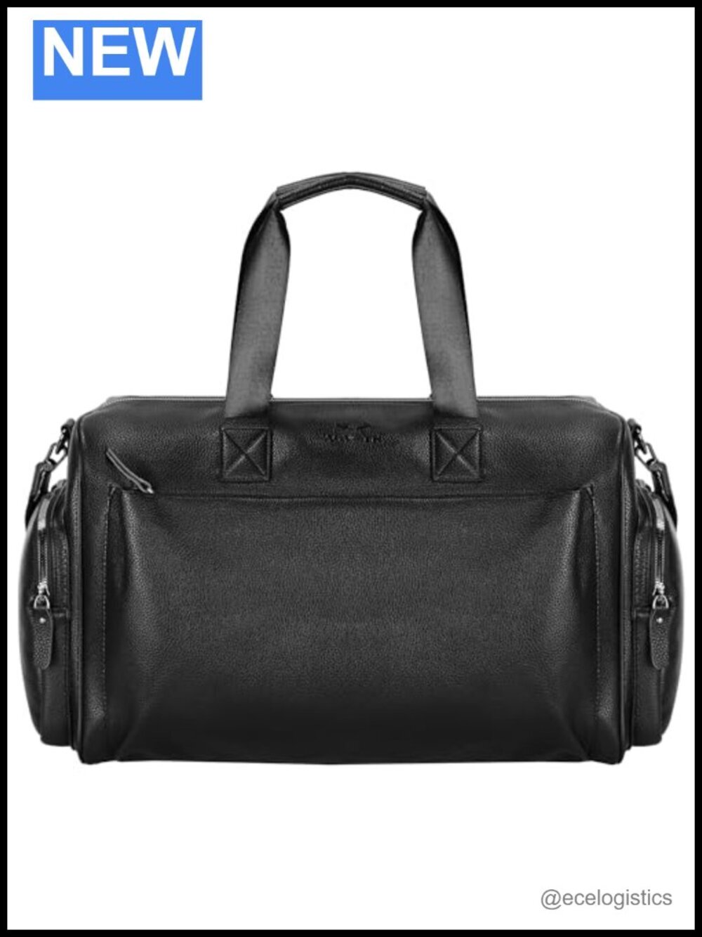 Vegan Leather Duffel Bag Weekender Carry On Travel Gym Overnight